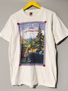 90s Vancouver Whistler All British Rally white T-shirt Size L